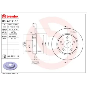 Disco de freno Brembo 08A91210