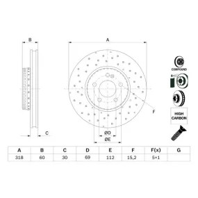 Disco de freno Bosch 0 986 479 H37