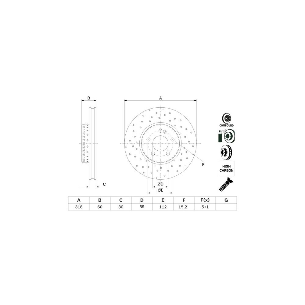 Disco de freno Bosch 0 986 479 H37