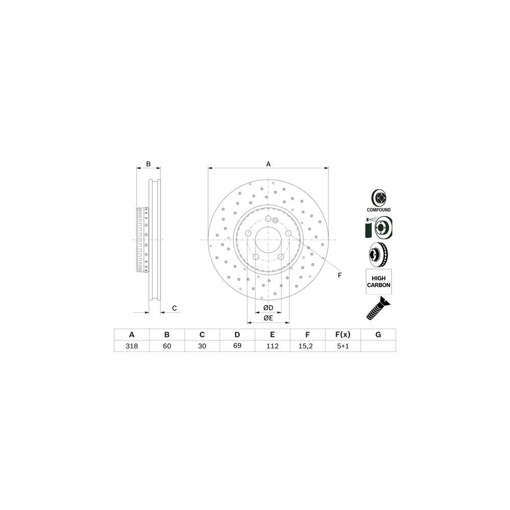 Disco de freno Bosch 0 986 479 H37