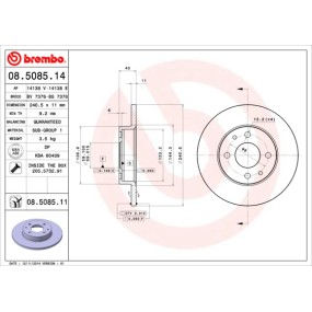 DISCO FRENO BREMBO 08.5085.14