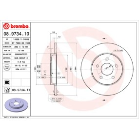 Disco de freno Brembo 08.9734.10
