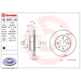 Disco de freno Brembo 09.9537.20