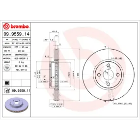 Disco de freno Brembo 09.9559.14