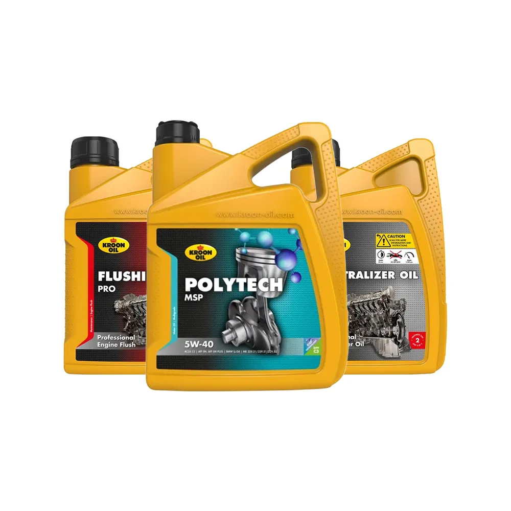 Pack Kroon-Oil Poly Tech MSP 5w40 C3 + Tratamiento de limpieza de Aceite