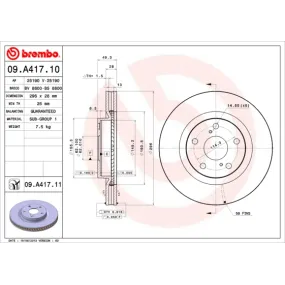 Disco de freno Brembo 09.A417.10