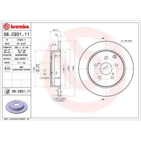 Disco de freno Brembo 08.C931.11