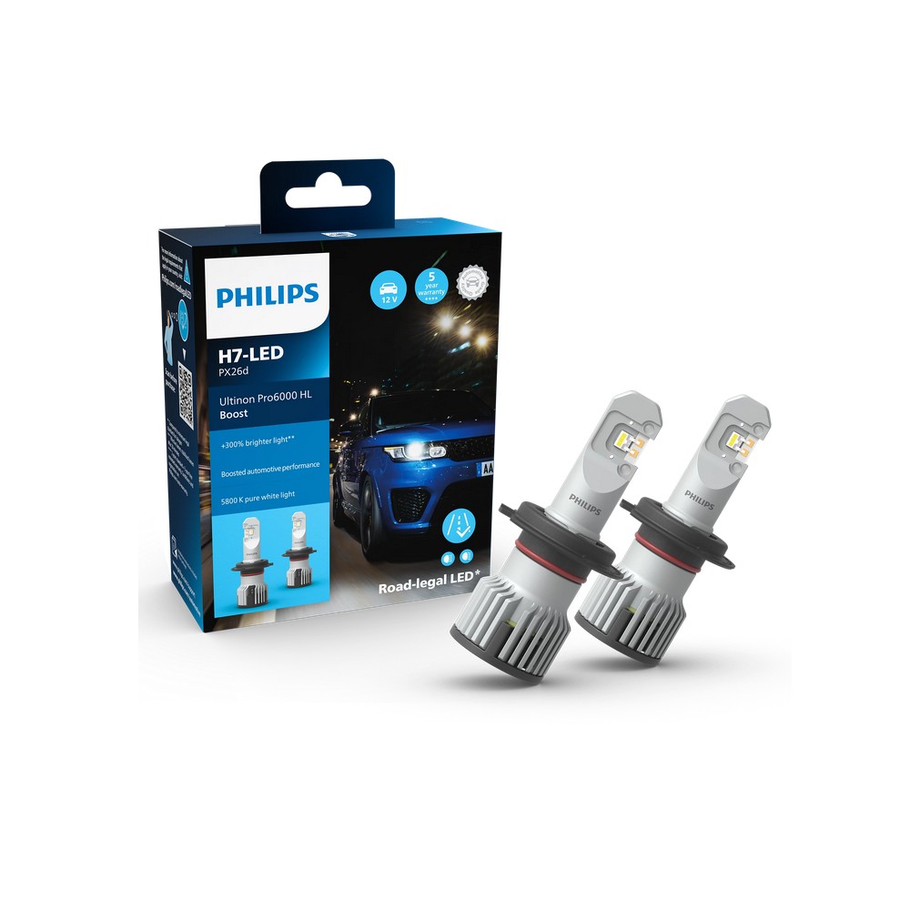 Set Philips H7 Led Ultinon Pro6000 Boost