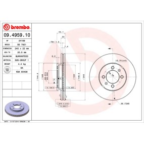Juego de discos Brembo 09.7628.14