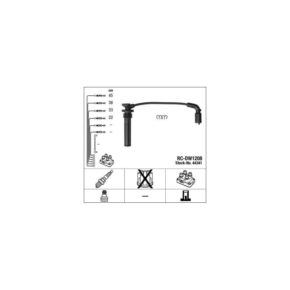 Juego de cables de encendido NGK 44328