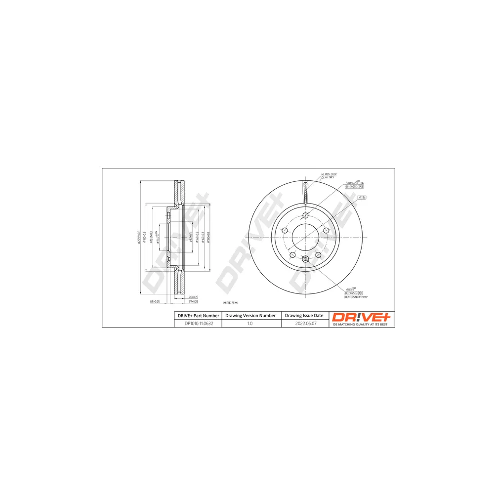 Drive+ Disco de freno DP1010.11.0632