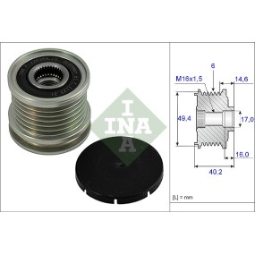 Rueda libre alternador INA - 535000110