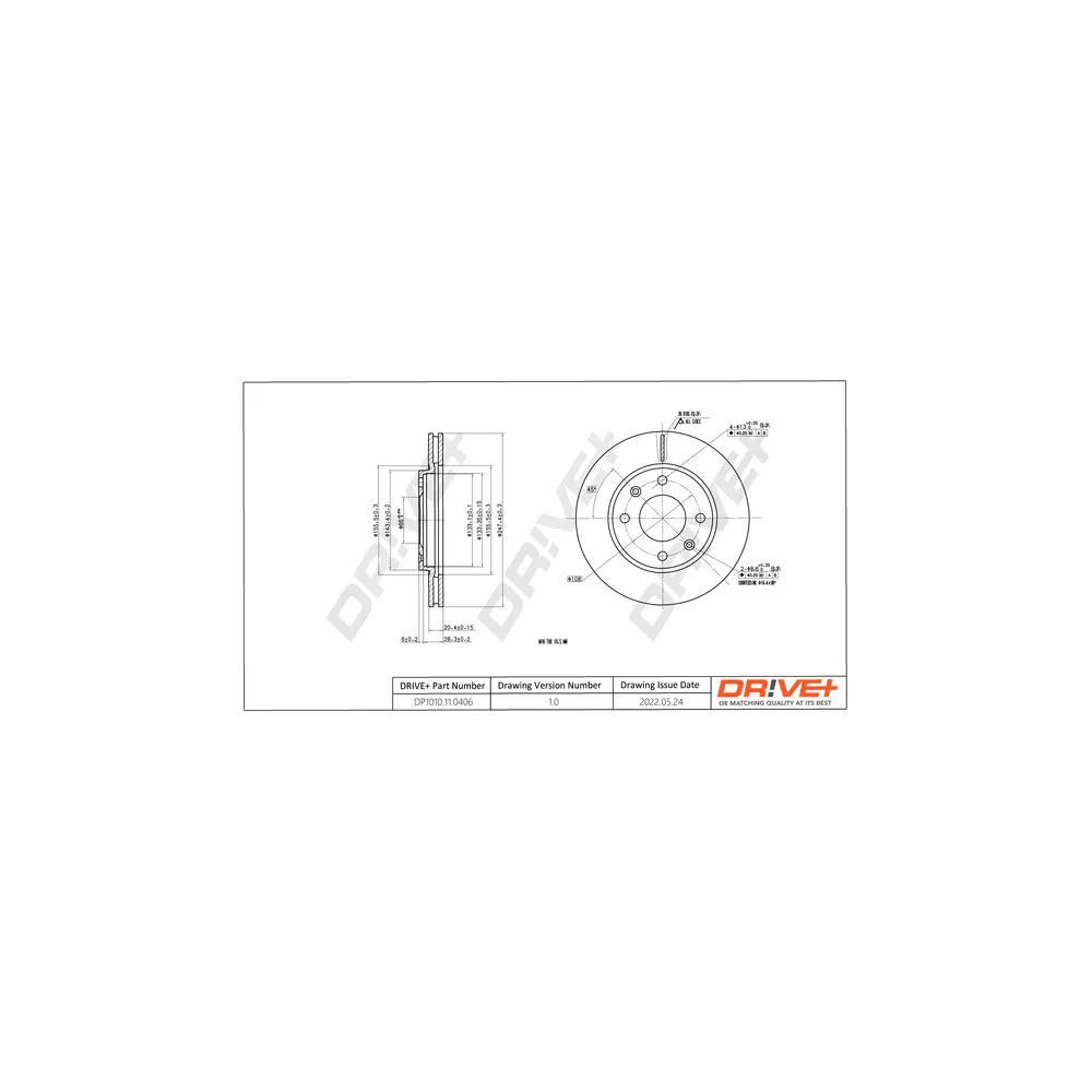 Drive+ Disco de freno DP1010.11.0406