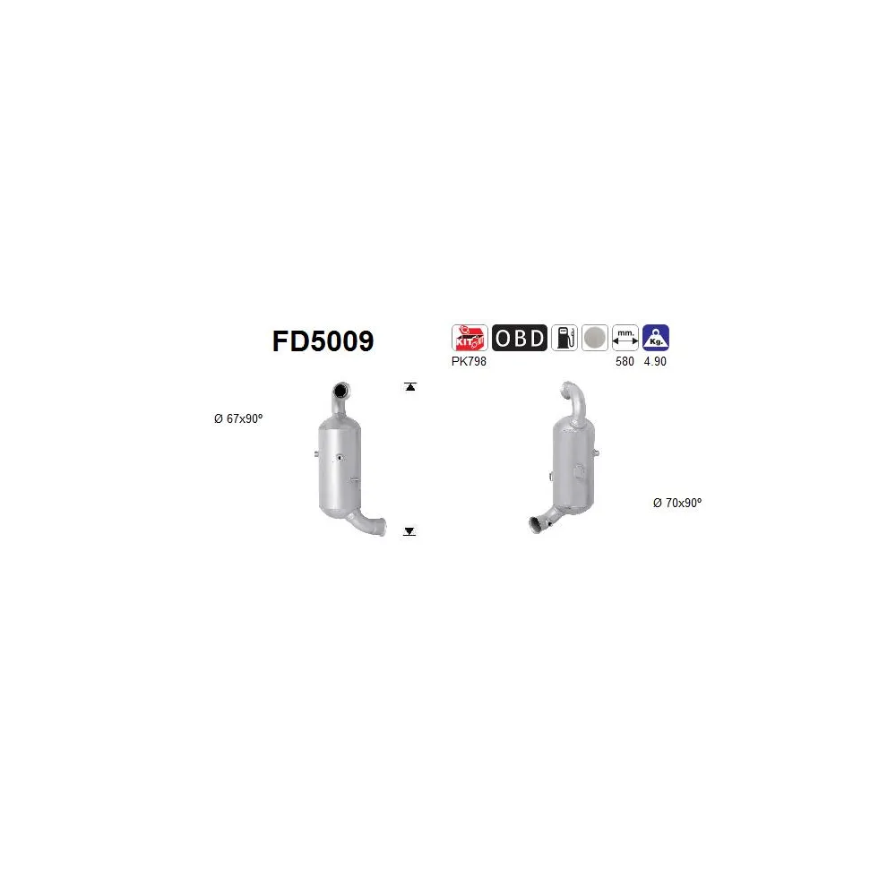 Filtro hollín/partículas, sistema escape FD5009