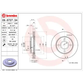Disco de freno BREMBO - 09.6727.34