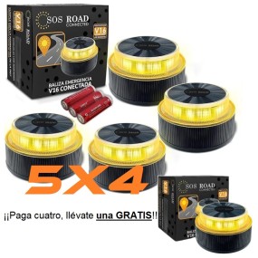 Pack 5 balizas V16 conectadas a la DGT SOS Road