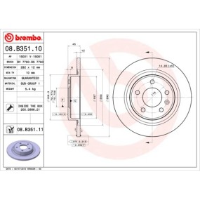 Disco de freno  Brembo 08.B351.10