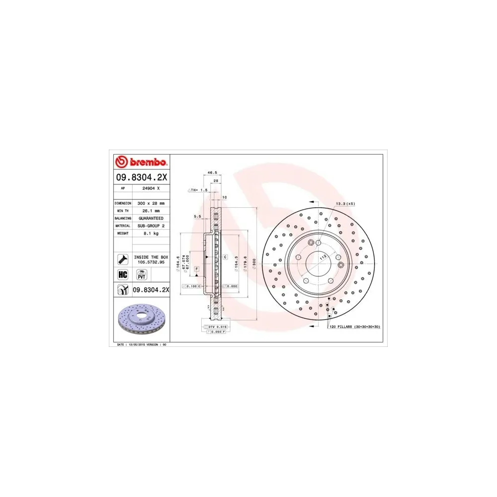 Disco de freno Brembo XTRA Line 09.8304.2X