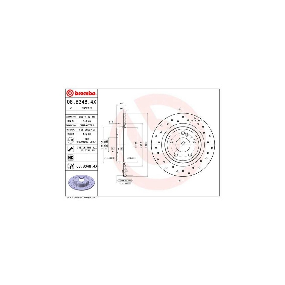 Discos de freno Brembo XTRA Line 08B3484X - 08B34840