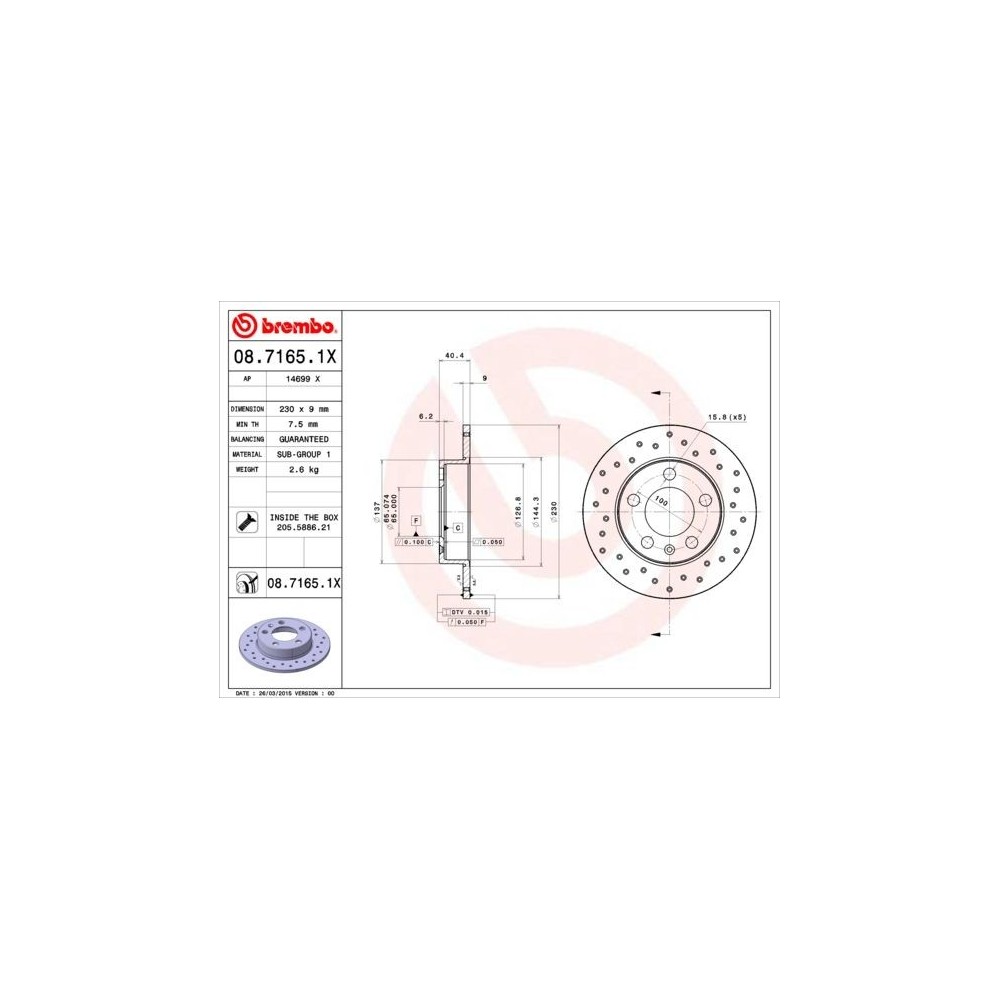 Discos de freno Brembo XTRA Line 08.7165.1X - 08716514