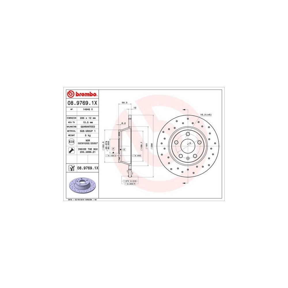 Discos de freno Brembo XTRA Line 0897691X - 08976910