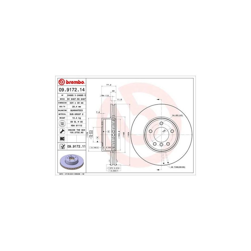 Discos de freno Brembo 09.9172.14