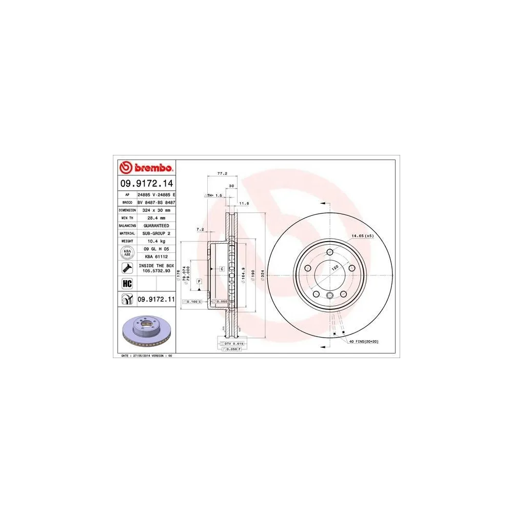 Discos de freno Brembo 09.9172.14