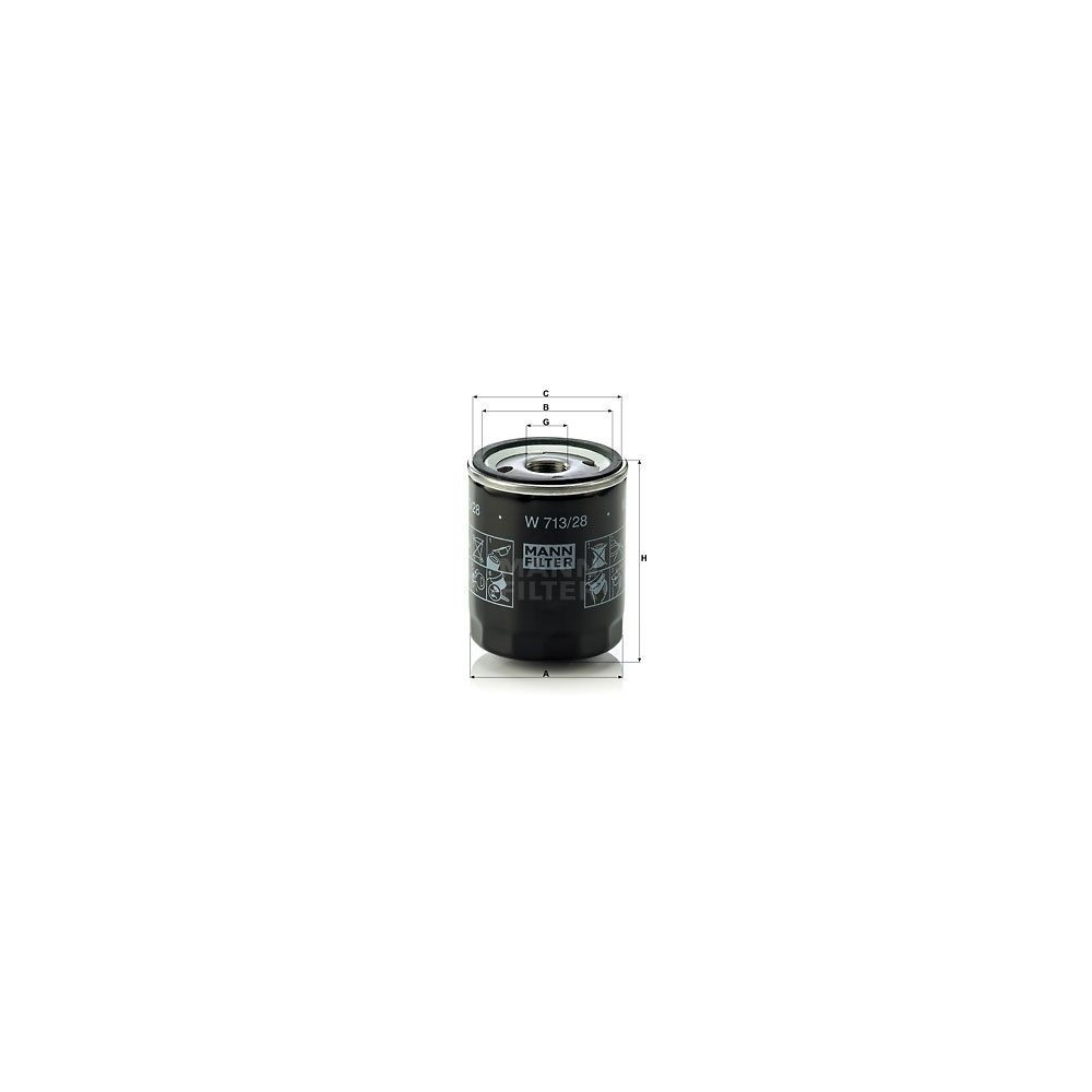 Filtro aceite Mann W713/28