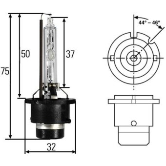 Lámpara de descarga xenón 35w D2S 4.600ºk