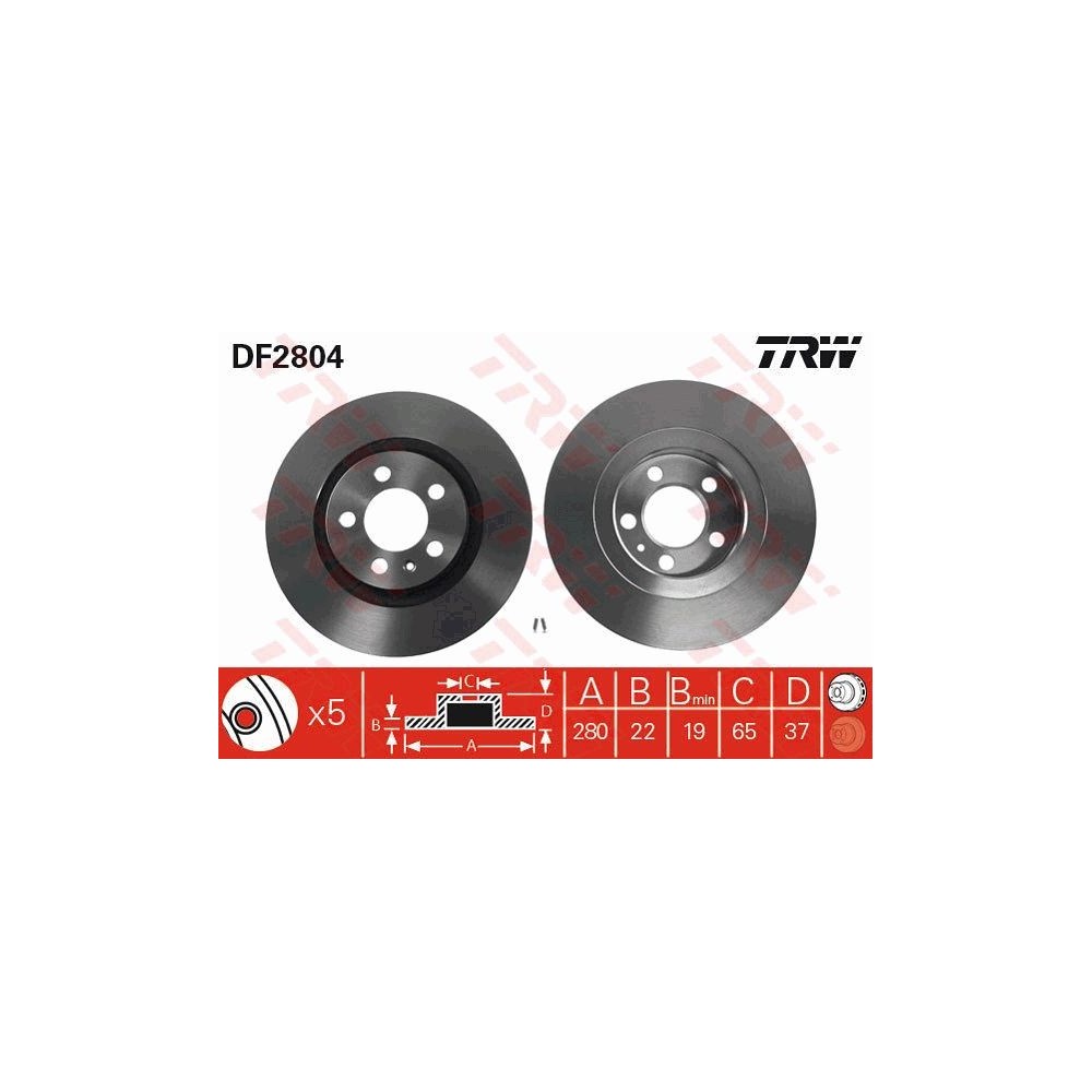 DF2804: TRW Juego de discos de freno