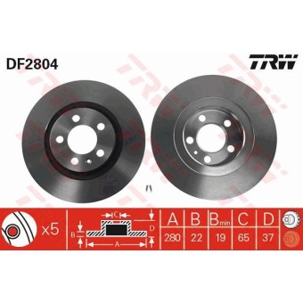 DF2804: TRW Juego de discos de freno