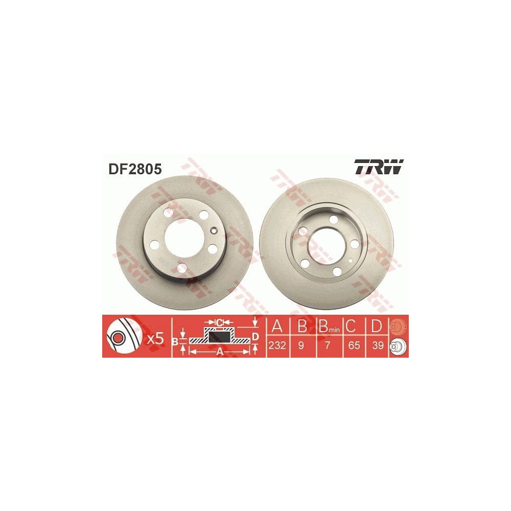 DF2805: TRW Juego de discos de freno